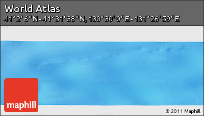 Physical Panoramic Map of the Area around 41° 16' 52" N, 130° 58' 29" E