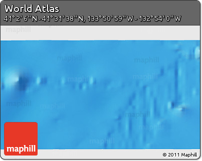 Physical 3D Map of the Area around 41° 16' 52" N, 133° 22' 30" W