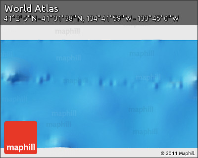 Shaded Relief 3D Map of the Area around 41° 16' 52" N, 134° 13' 29" W