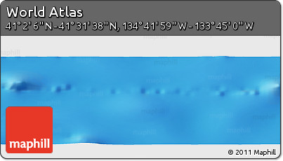 Physical Panoramic Map of the Area around 41° 16' 52" N, 134° 13' 29" W
