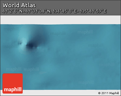 Satellite 3D Map of the Area around 41° 16' 52" N, 135° 13' 29" E