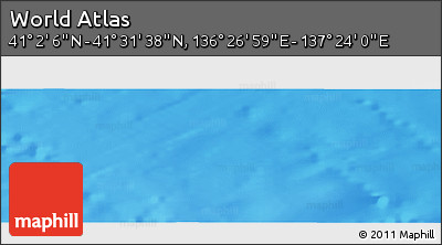 Physical Panoramic Map of the Area around 41° 16' 52" N, 136° 55' 30" E
