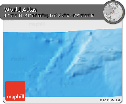 Physical 3D Map of the Area around 41° 16' 52" N, 138° 37' 30" E