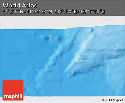 Physical 3D Map of the Area around 41° 16' 52" N, 138° 37' 30" E