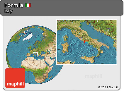 Satellite Location Map of Formia