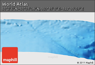 Physical Panoramic Map of the Area around 41° 16' 52" N, 143° 43' 29" E