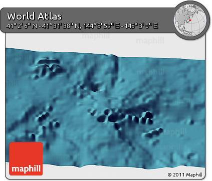 Satellite 3D Map of the Area around 41° 16' 52" N, 144° 34' 29" E