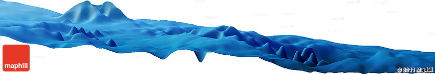 Shaded Relief Horizon Map of the Area around 41° 16' 52" N, 144° 34' 29" E