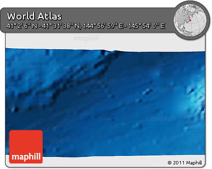 Physical 3D Map of the Area around 41° 16' 52" N, 145° 25' 30" E