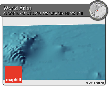 Satellite 3D Map of the Area around 41° 16' 52" N, 146° 16' 30" E