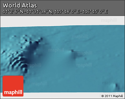 Satellite 3D Map of the Area around 41° 16' 52" N, 146° 16' 30" E