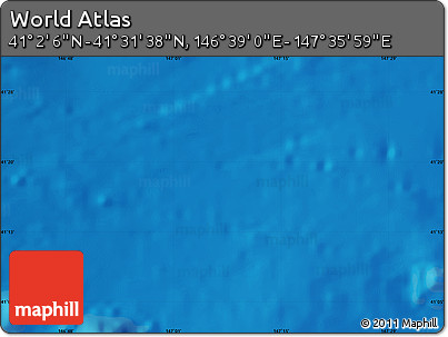 Shaded Relief Map of the Area around 41° 16' 52" N, 147° 7' 30" E