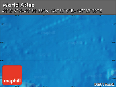 Shaded Relief Map of the Area around 41° 16' 52" N, 147° 7' 30" E