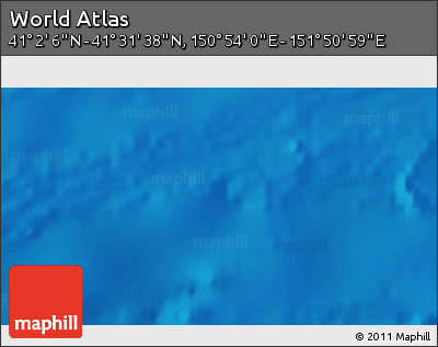 Physical 3D Map of the Area around 41° 16' 52" N, 151° 22' 30" E