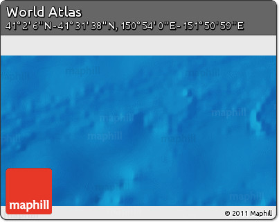 Physical 3D Map of the Area around 41° 16' 52" N, 151° 22' 30" E
