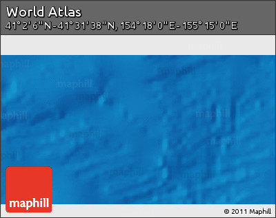 Physical 3D Map of the Area around 41° 16' 52" N, 154° 46' 30" E