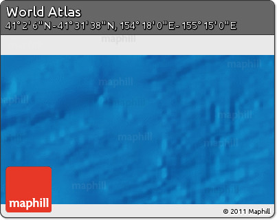 Physical 3D Map of the Area around 41° 16' 52" N, 154° 46' 30" E