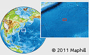 Physical Location Map of the area around 41° 16' 52" N, 154° 46' 30" E