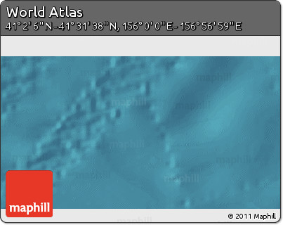 Satellite 3D Map of the Area around 41° 16' 52" N, 156° 28' 29" E