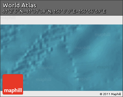 Satellite 3D Map of the Area around 41° 16' 52" N, 156° 28' 29" E