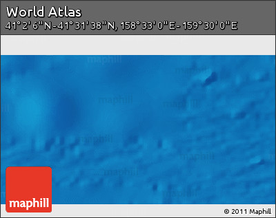 Physical 3D Map of the Area around 41° 16' 52" N, 159° 1' 30" E