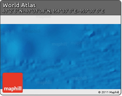 Physical 3D Map of the Area around 41° 16' 52" N, 159° 1' 30" E