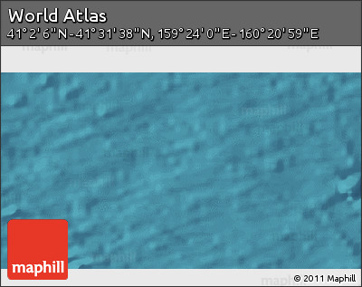 Satellite 3D Map of the Area around 41° 16' 52" N, 159° 52' 30" E