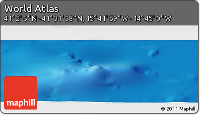 Shaded Relief Panoramic Map of the Area around 41° 16' 52" N, 15° 13' 29" W