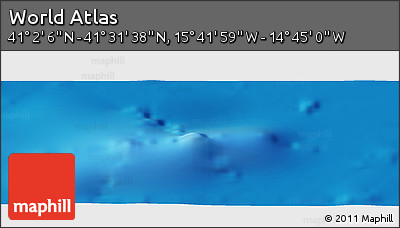 Shaded Relief Panoramic Map of the Area around 41° 16' 52" N, 15° 13' 29" W