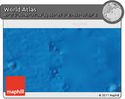 Physical 3D Map of the Area around 41° 16' 52" N, 160° 43' 29" E