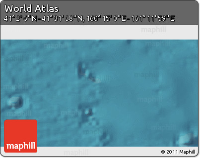 Satellite 3D Map of the Area around 41° 16' 52" N, 160° 43' 29" E