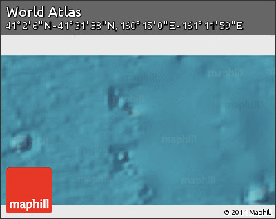 Satellite 3D Map of the Area around 41° 16' 52" N, 160° 43' 29" E