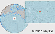 Gray Location Map of the area around 41° 16' 52" N, 161° 25' 30" W, hill shading