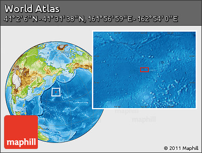 Physical Location Map of the Area around 41° 16' 52" N, 162° 25' 30" E