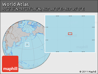 Gray Location Map of the Area around 41° 16' 52" N, 163° 16' 30" E