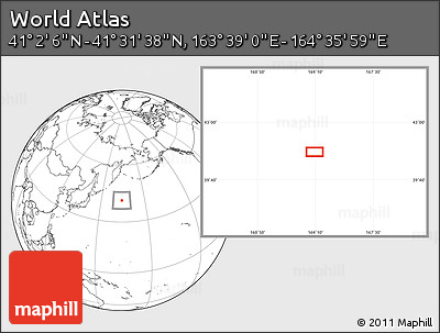 Blank Location Map of the Area around 41° 16' 52" N, 164° 7' 30" E