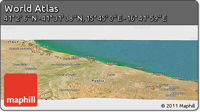 Satellite Panoramic Map of the Area around 41° 16' 52" N, 16° 13' 30" E