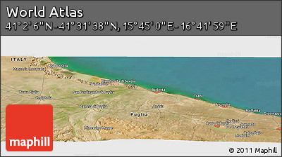 Satellite Panoramic Map of the Area around 41° 16' 52" N, 16° 13' 30" E