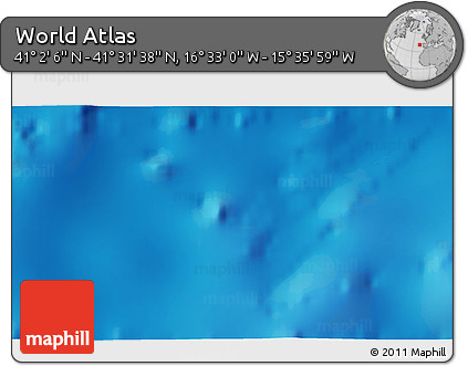 Physical 3D Map of the Area around 41° 16' 52" N, 16° 4' 29" W