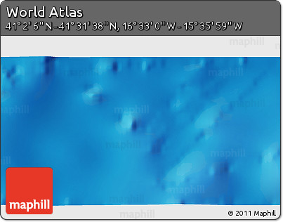 Physical 3D Map of the Area around 41° 16' 52" N, 16° 4' 29" W