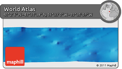 Shaded Relief Panoramic Map of the Area around 41° 16' 52" N, 16° 4' 29" W