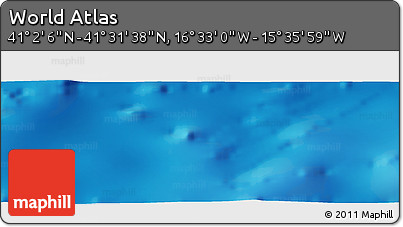 Shaded Relief Panoramic Map of the Area around 41° 16' 52" N, 16° 4' 29" W