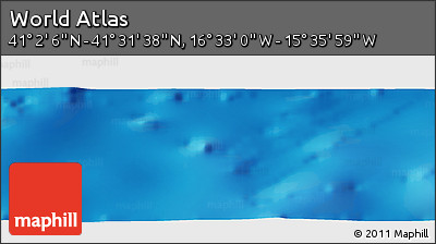 Shaded Relief Panoramic Map of the Area around 41° 16' 52" N, 16° 4' 29" W