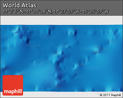 Physical 3D Map of the Area around 41° 16' 52" N, 16° 55' 29" W