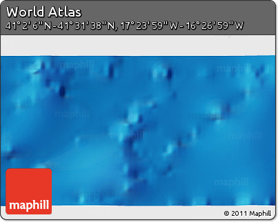 Physical 3D Map of the Area around 41° 16' 52" N, 16° 55' 29" W