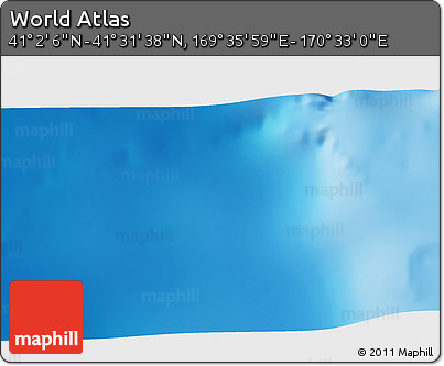 Physical 3D Map of the Area around 41° 16' 52" N, 170° 4' 29" E
