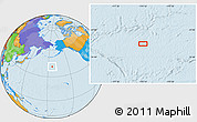 Political Location Map of the area around 41° 16' 52" N, 174° 10' 30" W