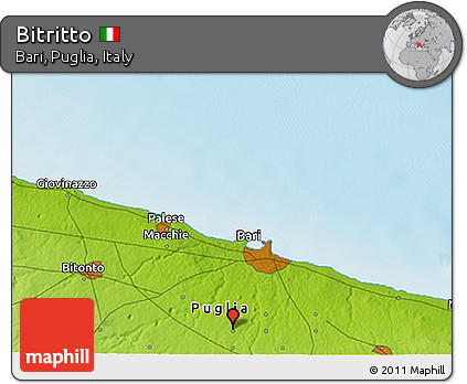 Physical 3D Map of Bitritto