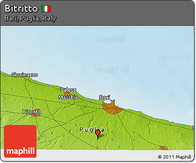Physical 3D Map of Bitritto