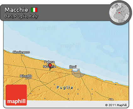 Political 3D Map of Macchie